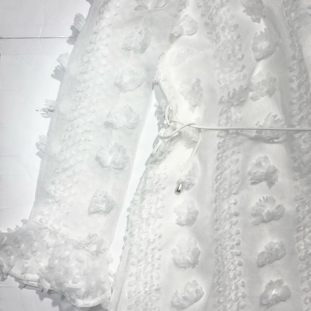 Indikah By Angel Biba‎ White Fairy/Cottage Core Ruffle Chiffon Dress NWT Size M - Picture 6 of 15